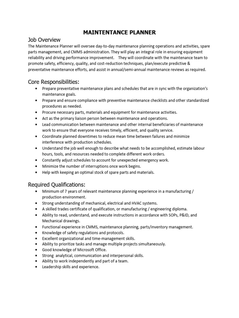 Maintenance Planner May 2024 | PDF | Business