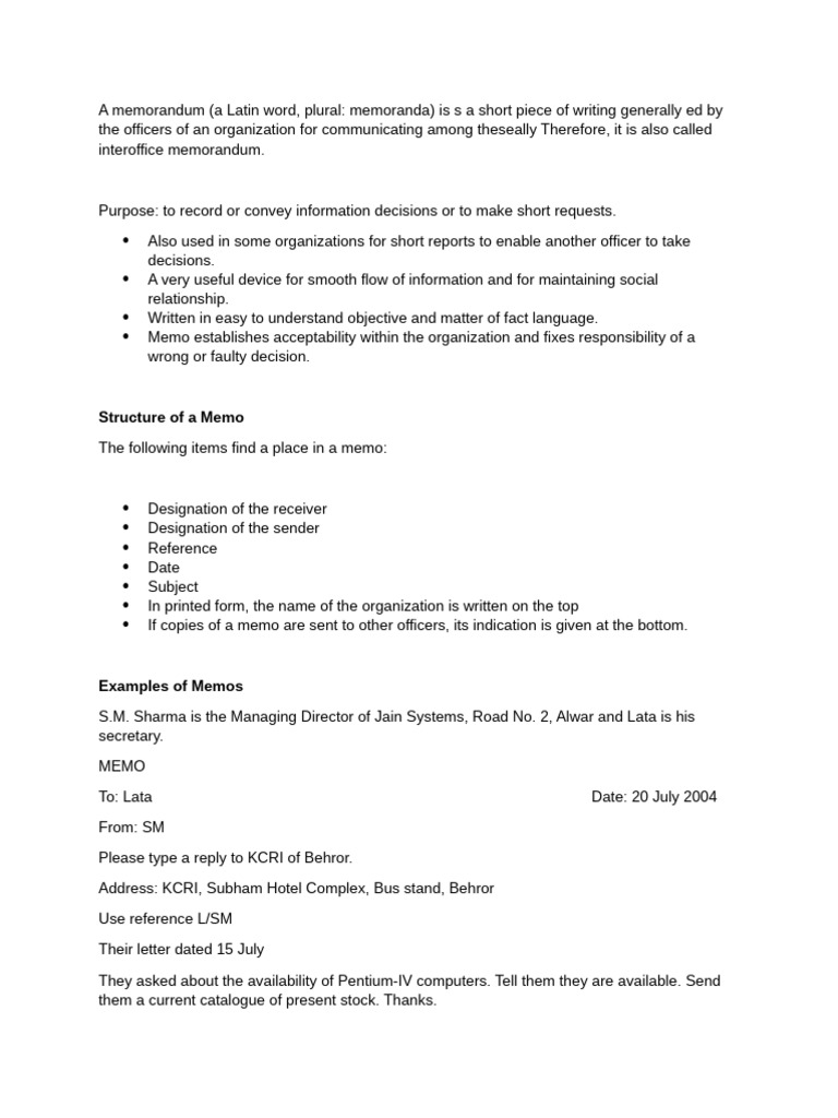 Writing Memos, Letters, Reports | PDF | Memorandum | Communication
