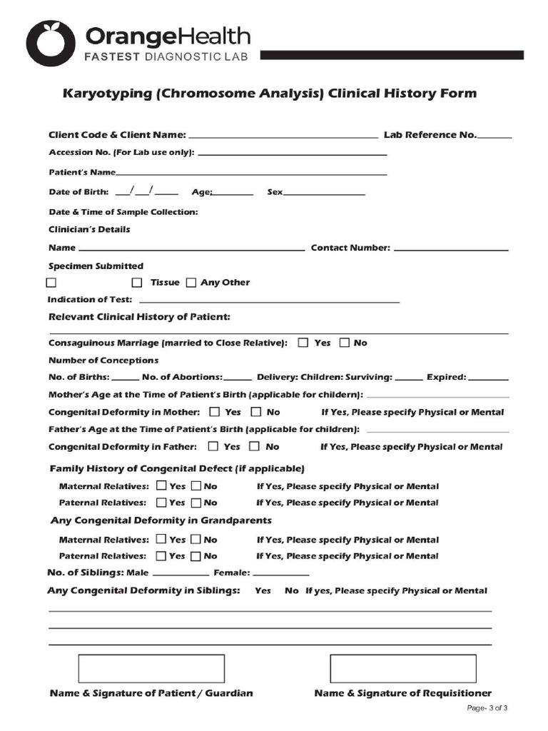 Karyotyping Form | PDF