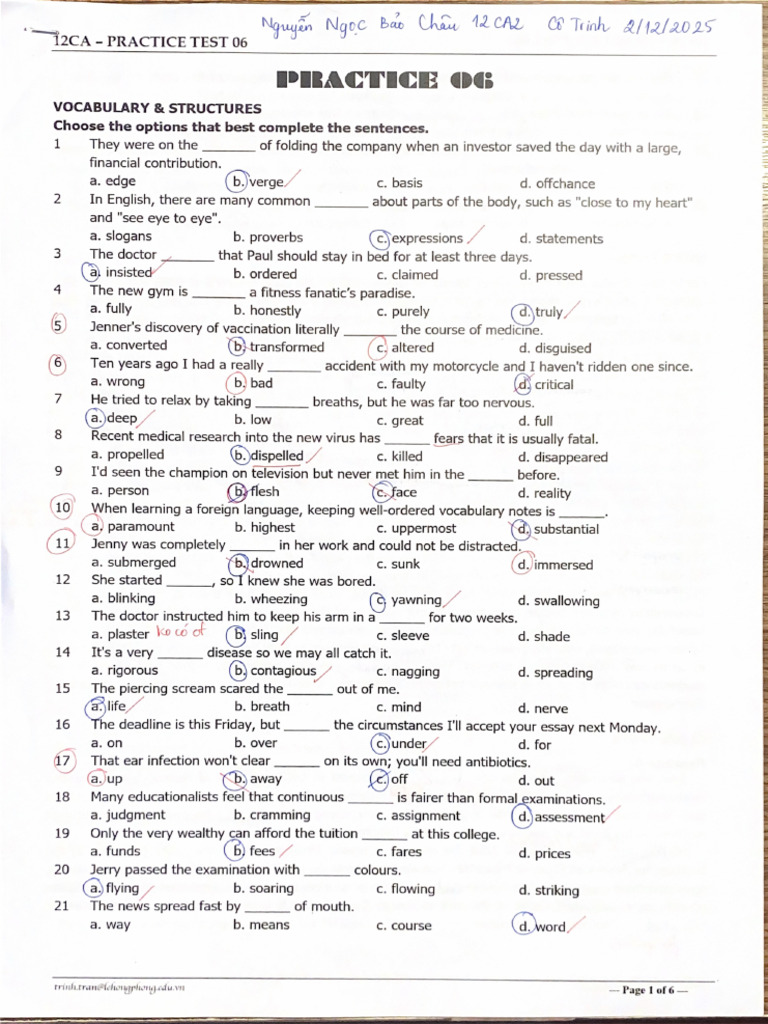 Practice Test 6 | PDF