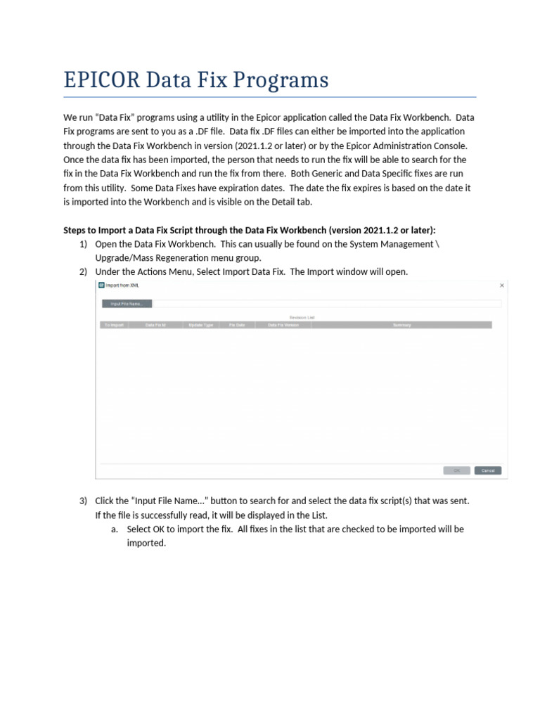Running Epicor Data Fix Programs | PDF | Command Line Interface ...