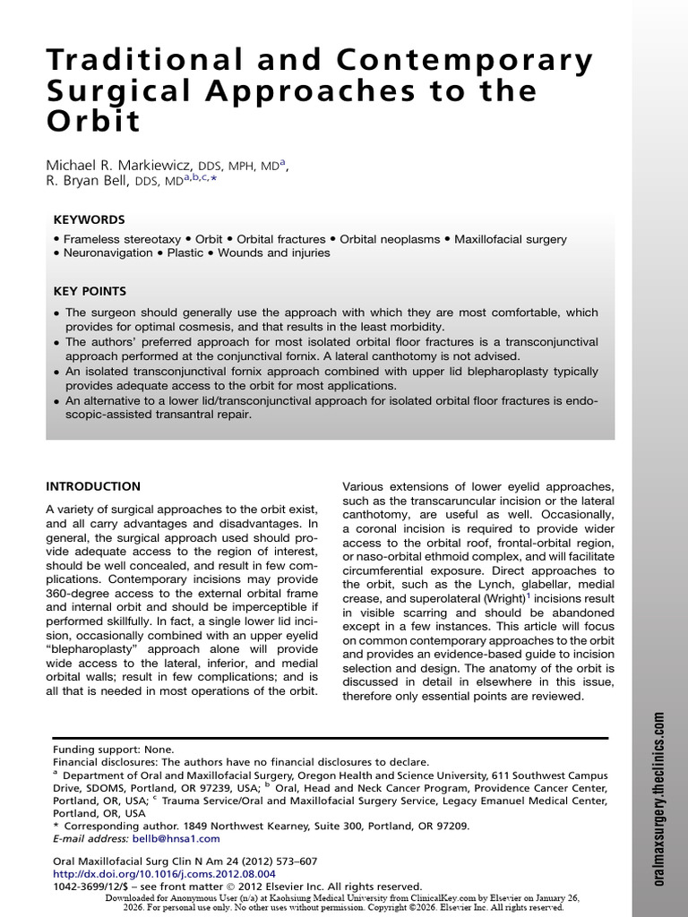 Traditional and Contemporary Surgical Approaches To The Orbit | PDF ...