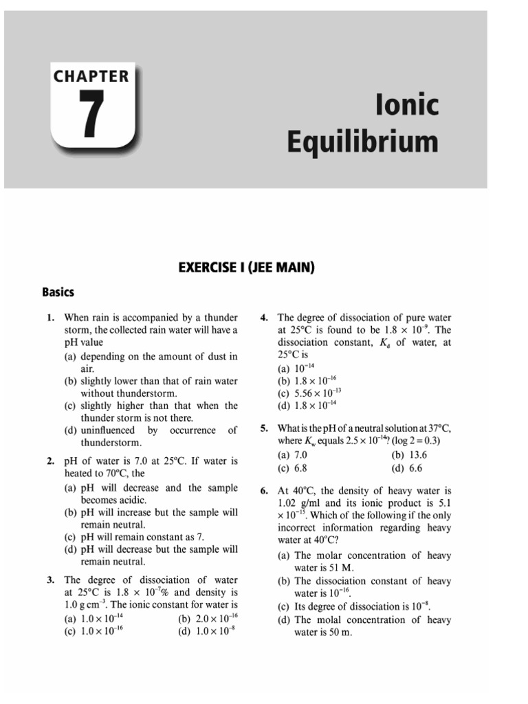 Ionic Equilibrium | PDF