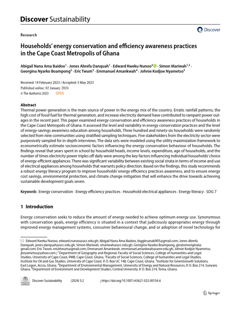 s43621-023-00154-6 | PDF | Energy Conservation | Efficient Energy Use