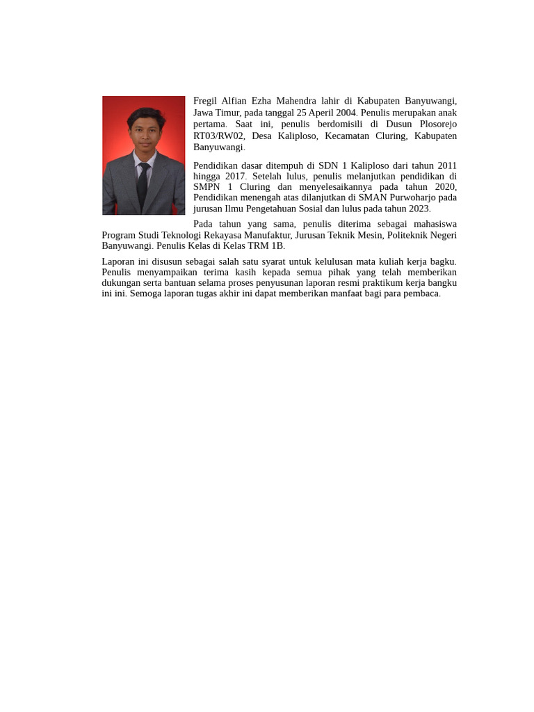 Biodata Fregil | PDF
