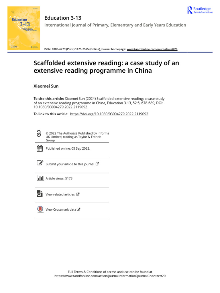Scaffolded Extensive Reading A Case Study of An Extensive Reading ...