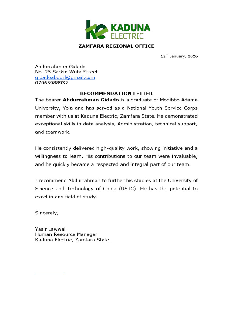 Kaedco Rec. Letter!! | PDF