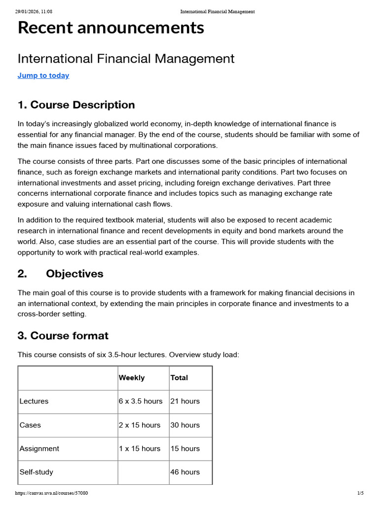 International Financial Management Outline | PDF | Economies