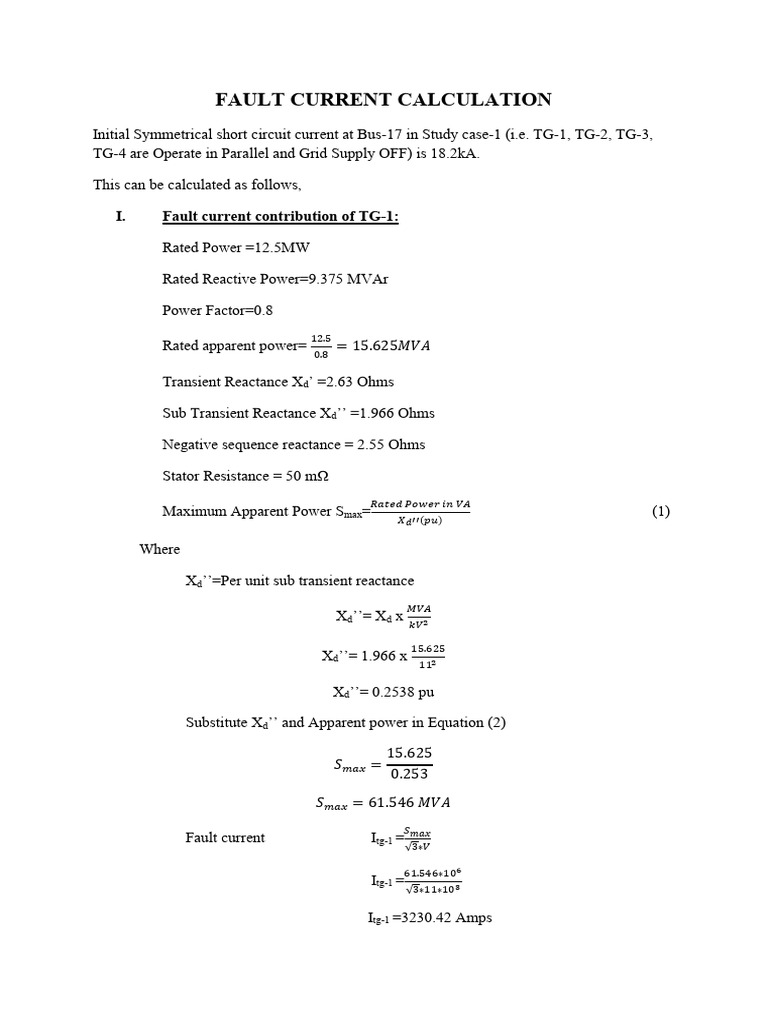 Fault Current Calculation-21022020 | PDF | Ac Power | Amplifier