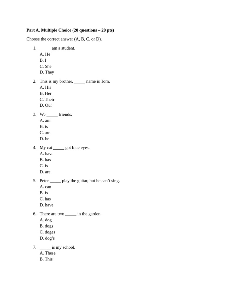Test 1 (Unit 1 M2 - D y Thêm) | PDF | Chess | Chess Theory
