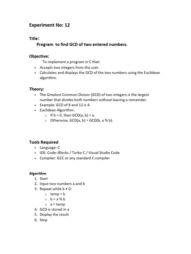 Experiment 12 | PDF