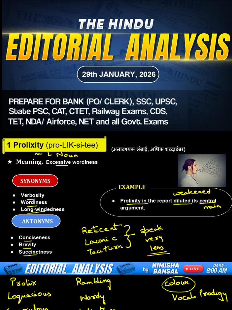 Editorial With Annotation 29th Jan 2026 | PDF | Climate Change ...