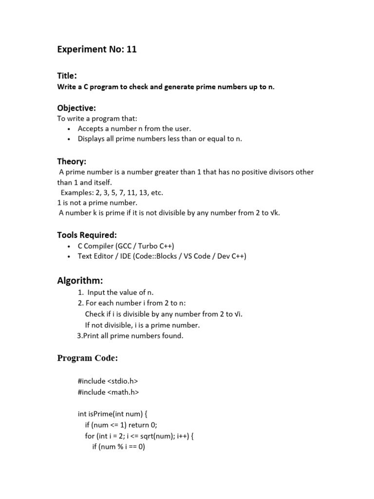 Experiment 11 | PDF