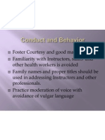 Conduct and Behavior