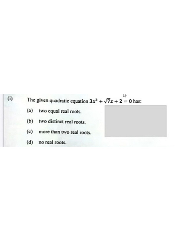 Quadratic Equation in One Variable _ Prev Year | PDF