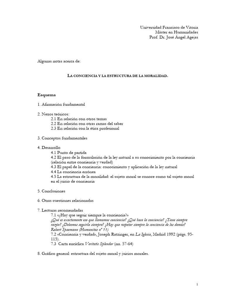 2018 Algunas Notas Acerca de La Conciencia | PDF | Moralidad | Verdad