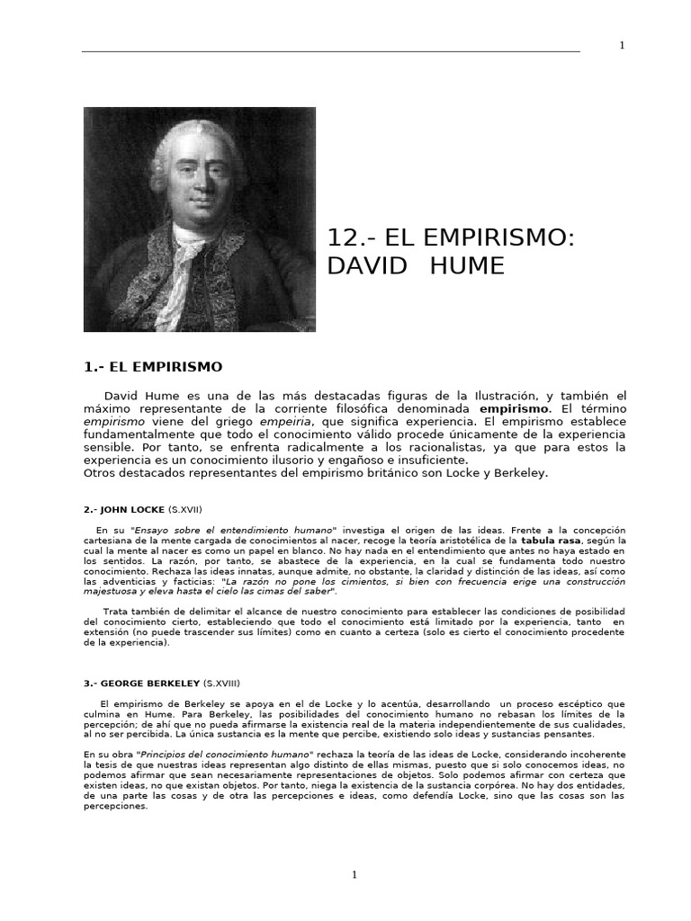 Empirismo Hume | PDF | David Hume | Empirismo