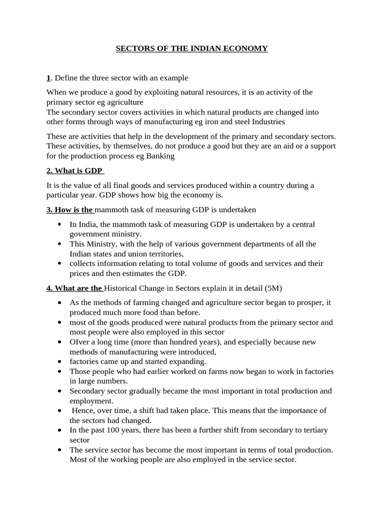 Sectors of Indian Economy | PDF | Underemployment | Economies