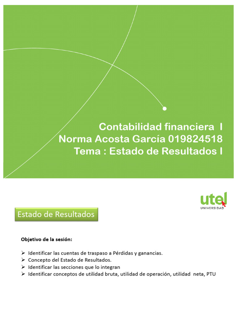 OC4 - Contabilidad Financiera I - Estado de Resultados I | PDF | Estado ...