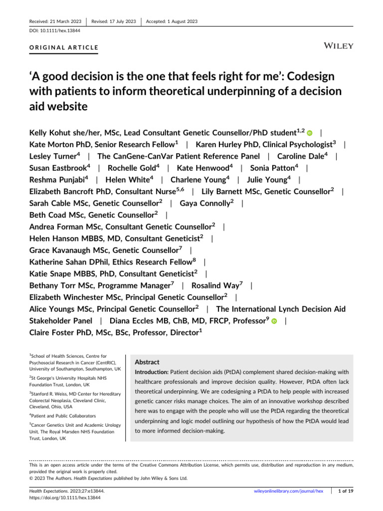 ‘a Good Decision is the One That Feels Right for Me’ | PDF ...