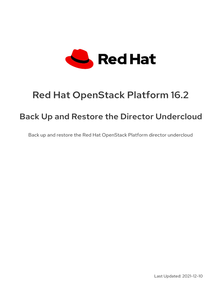 Red Hat Openstack Platform-16.2-Back Up and Restore the Director ...