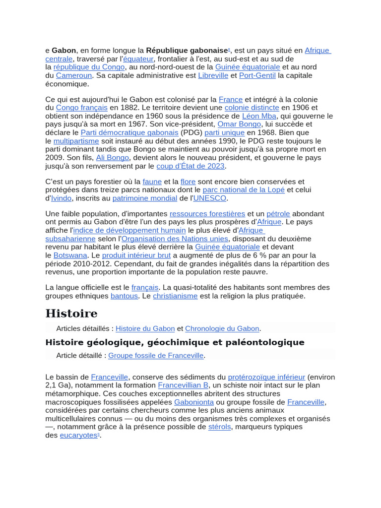 Histoire Gabon | PDF