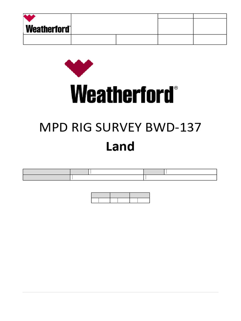 MPD Rig Survey BWD-137 - Draft | PDF | Pump | Mechanical Engineering