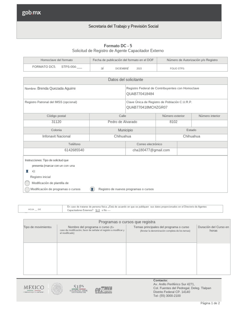 Formato DC 5 | PDF