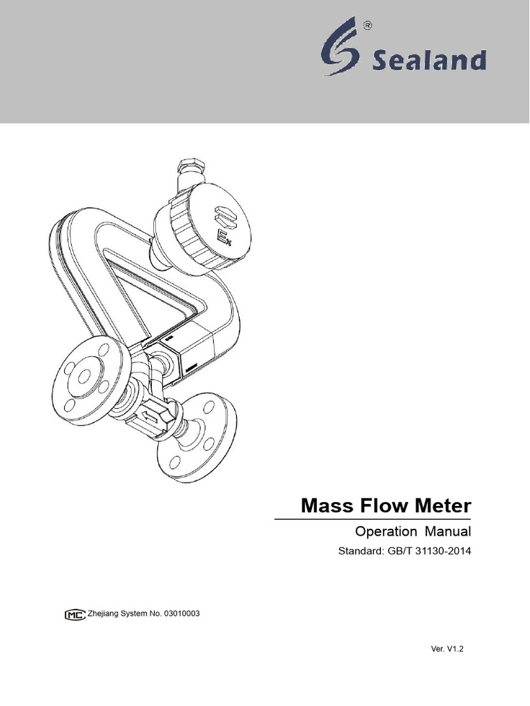 Sealand Operation Manual of Coriolis Meter | PDF | Flow Measurement ...