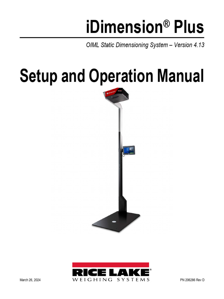 MANUAL iDIMENSION Rice Lake | PDF | Electrical Connector | Electronics