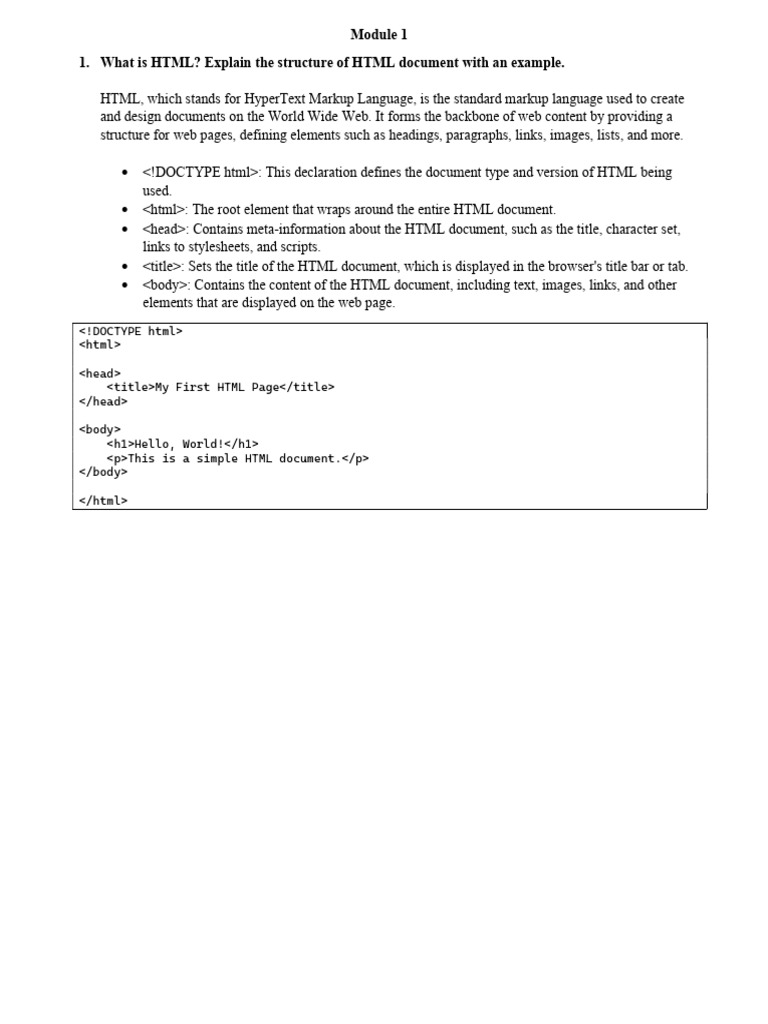 IA1 Notes | PDF | Hyperlink | Html