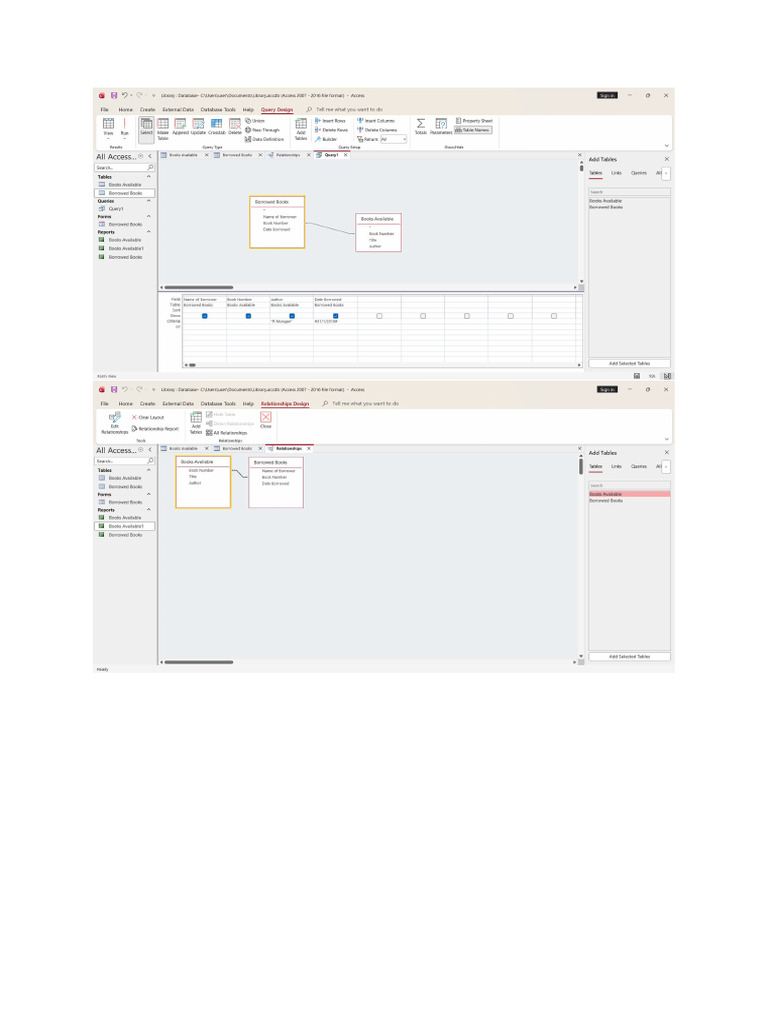 Library Ms Access Exercise | PDF