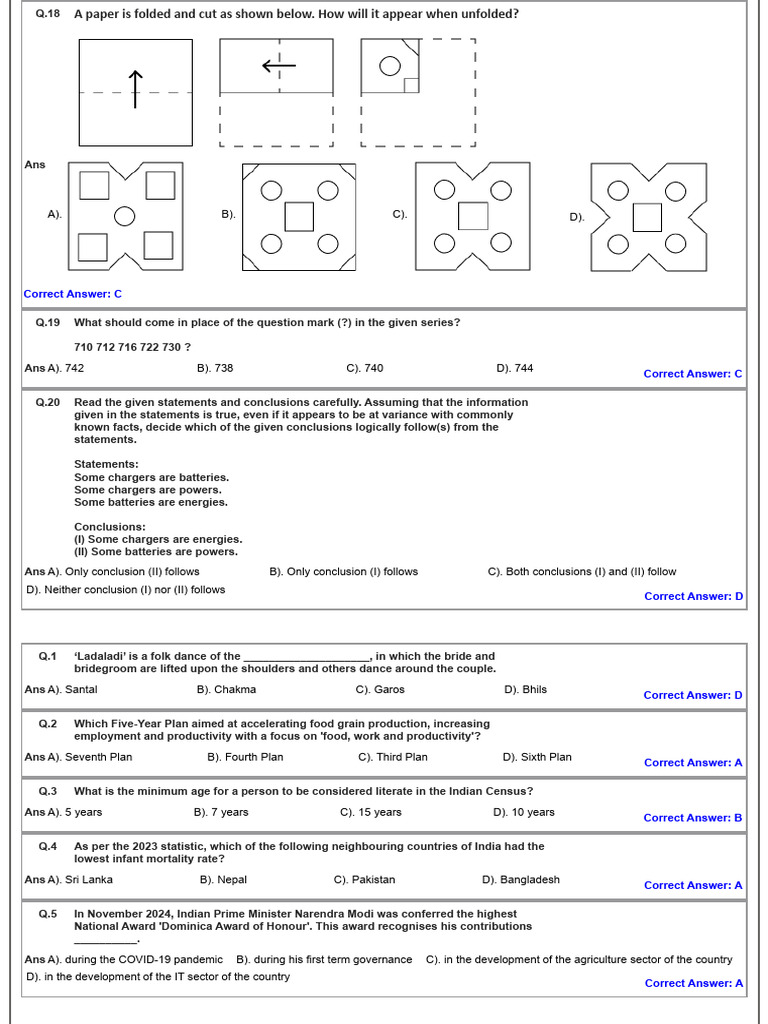 SSC GD 2025 All 42 Shifts Answer Key Compilation in English-12 | PDF