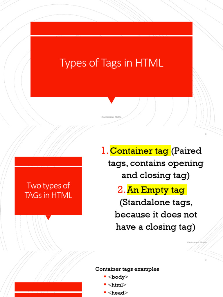 3.types of Tags in HTML | PDF