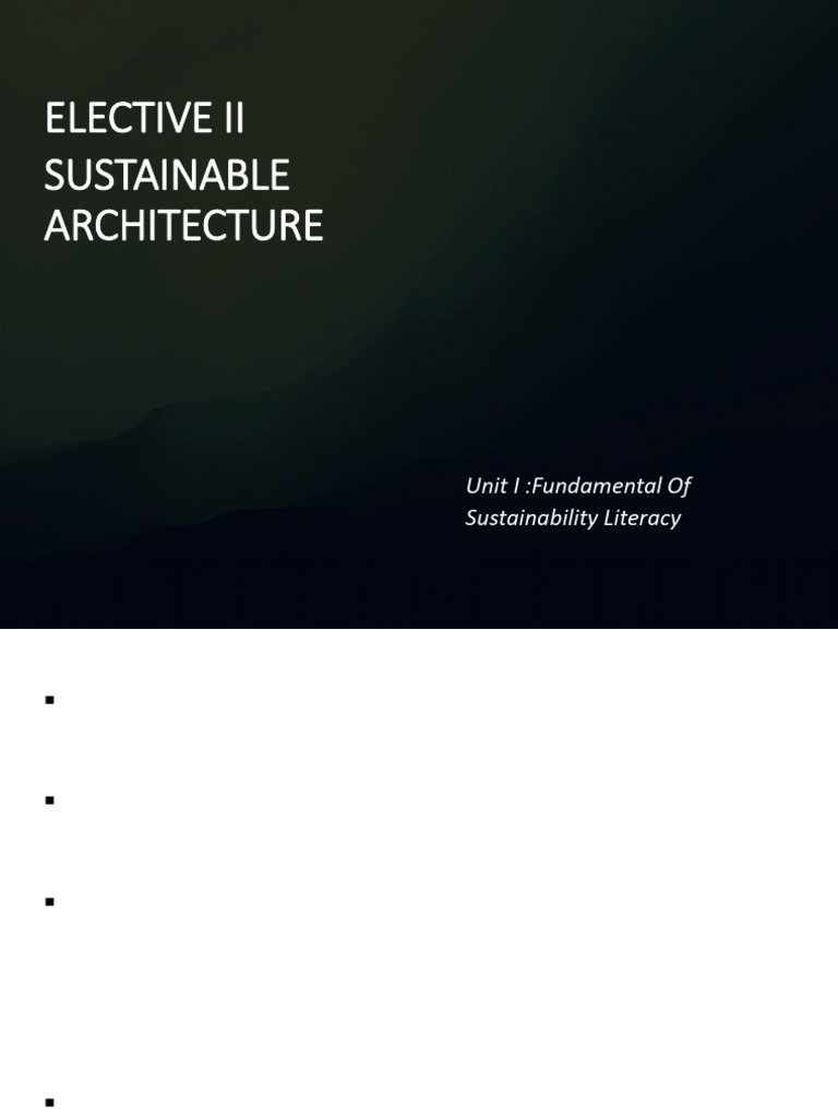 Sustainable Architecture 1 | PDF | Gaia Hypothesis | Sustainability