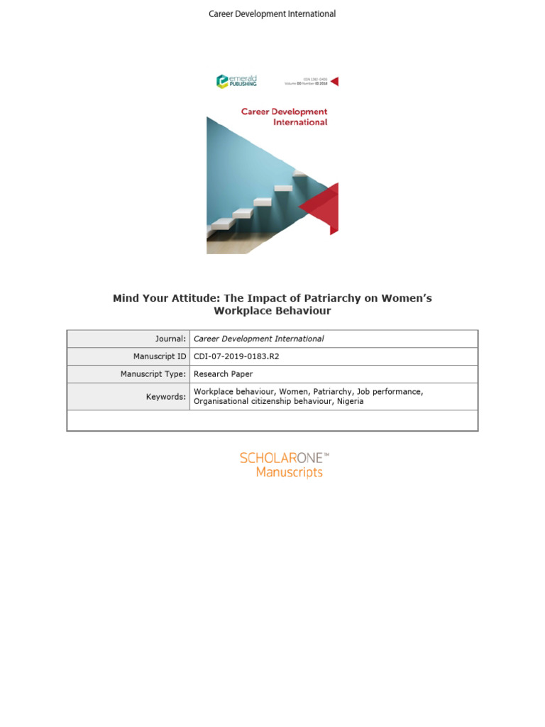 Mind Your Attitude the Impact of Patriar (1) | PDF | Patriarchy ...
