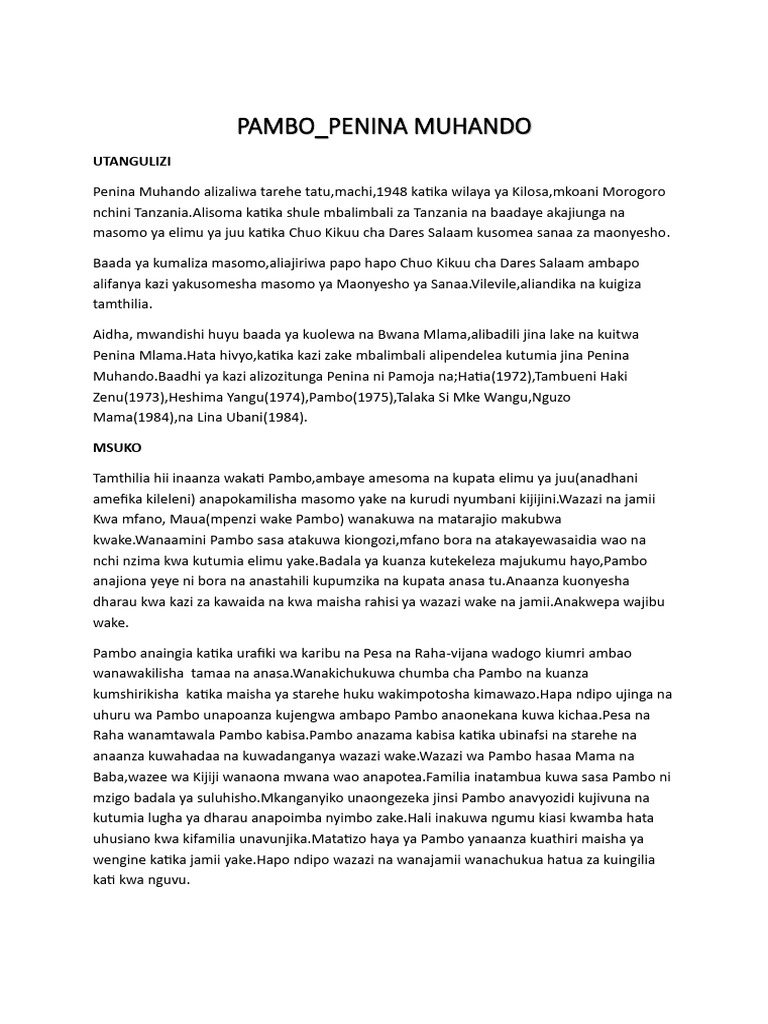 Pambo Final Part 1 | PDF