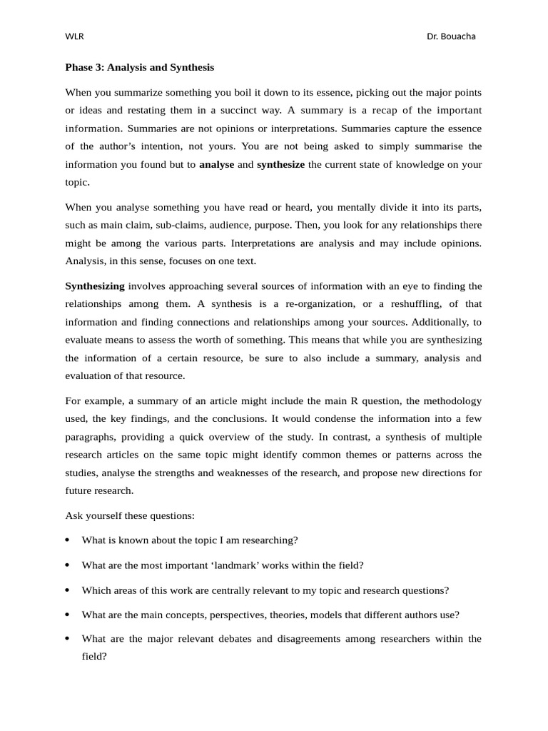 Conducting A Lit Review (Phase 3) | PDF | Thesis | Information