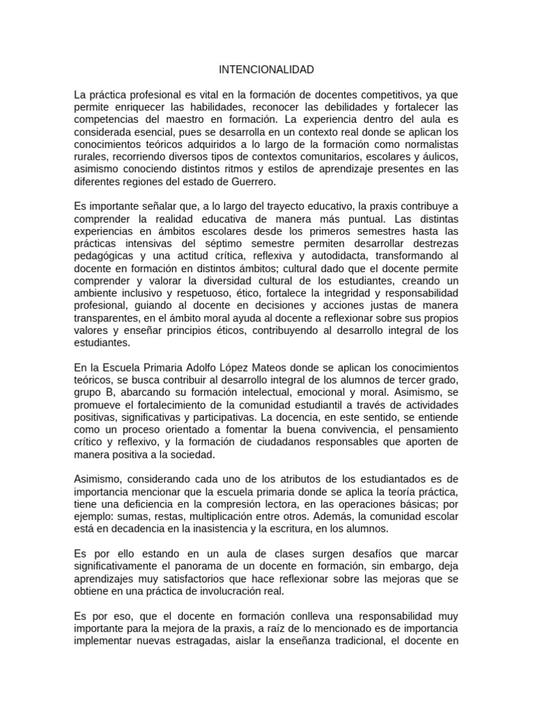INTENCION[1]... | PDF | Maestros | Enseñando