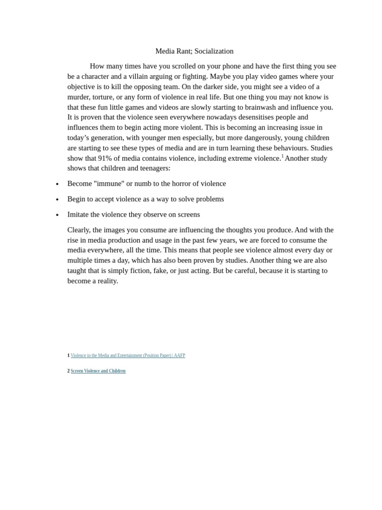 Media Rant Socialization | PDF