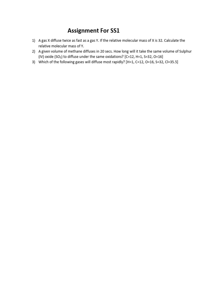Assignment for SS1 | PDF