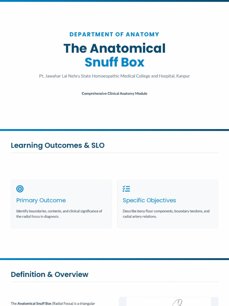 Anatomical Snuff Box Clinical Module | PDF