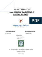 A Project Report On Relationship Marketing in Capital Market "