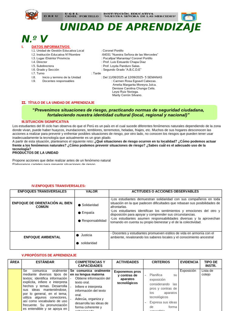 V Unidad de Aprendizaje | PDF | Geometría | Universo