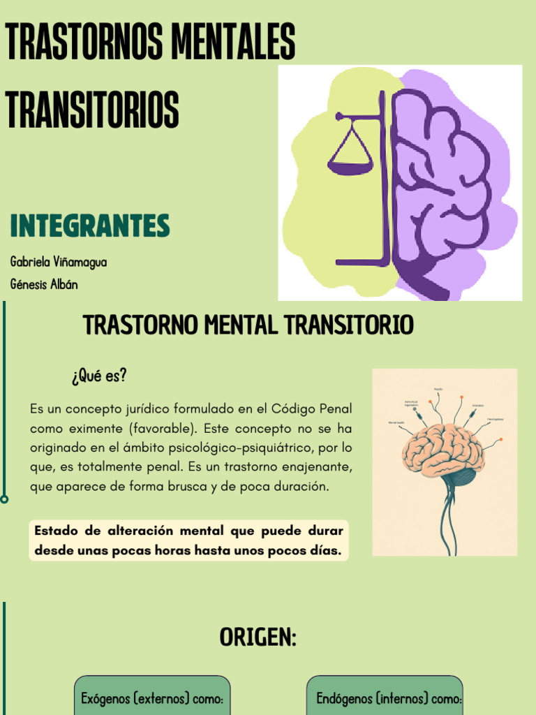 Trastorno Mental Transitorio | PDF | Ansiedad | Trastorno mental