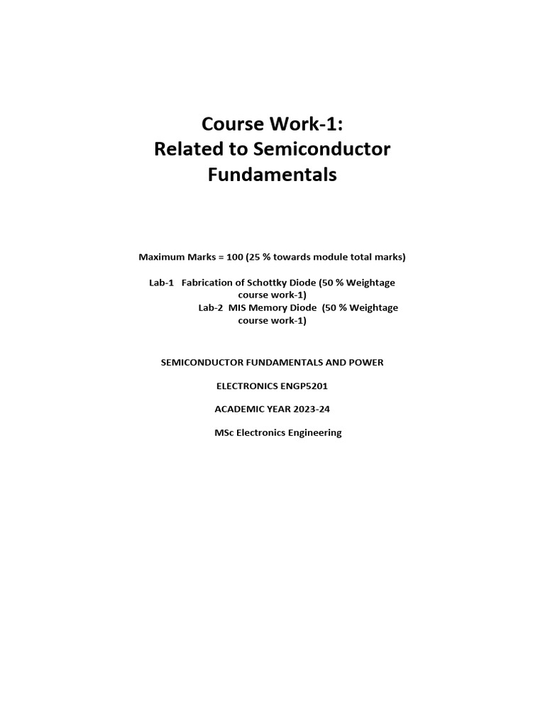 CourseWork - Semiconductor Fundamental-Final 2 | PDF | Computer Memory ...