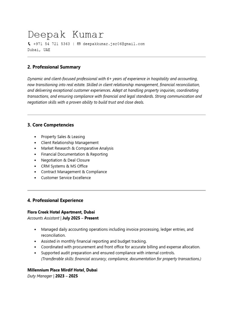 Deepak Kumar - Real Estate | PDF