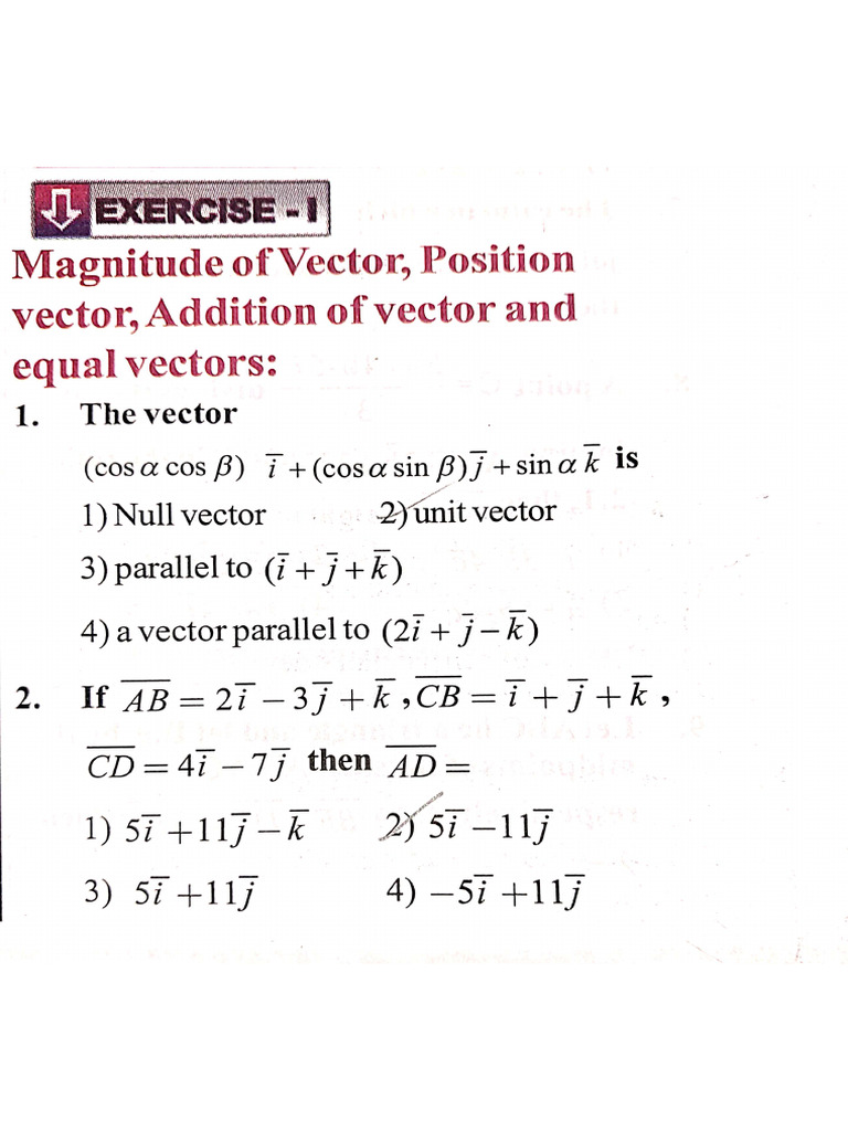 Vector Algebra | PDF
