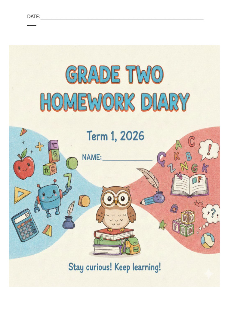 Grade Two Term 1 Homework Diary | PDF | Arithmetic