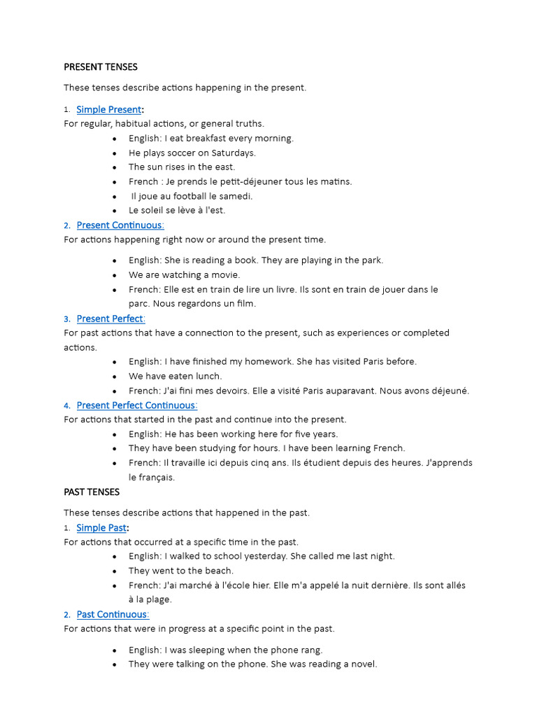 12 Present Tenses in English | PDF | Verb | Syntax